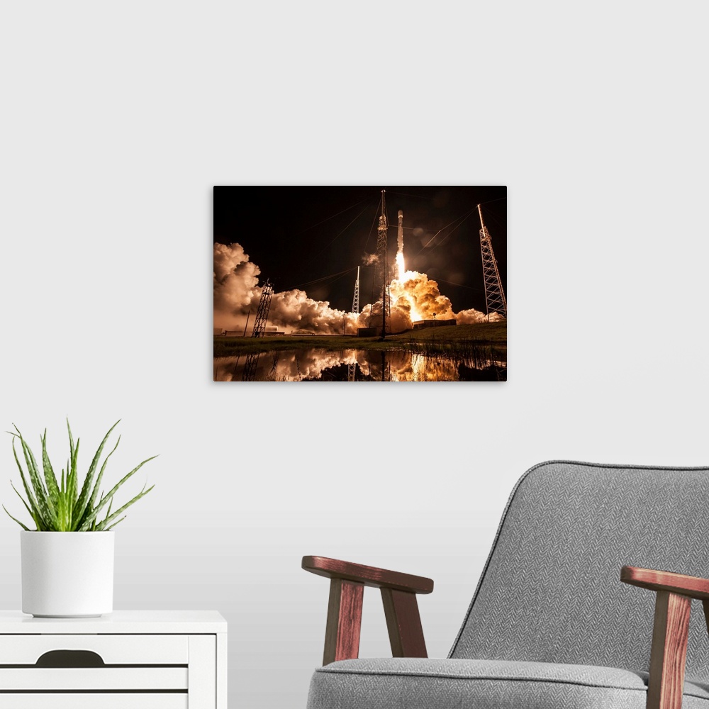 A modern room featuring Telstar 19 Vantage Mission. On Sunday, July 22, 2018 at 1:50 a.m. EDT, SpaceX successfully launch...