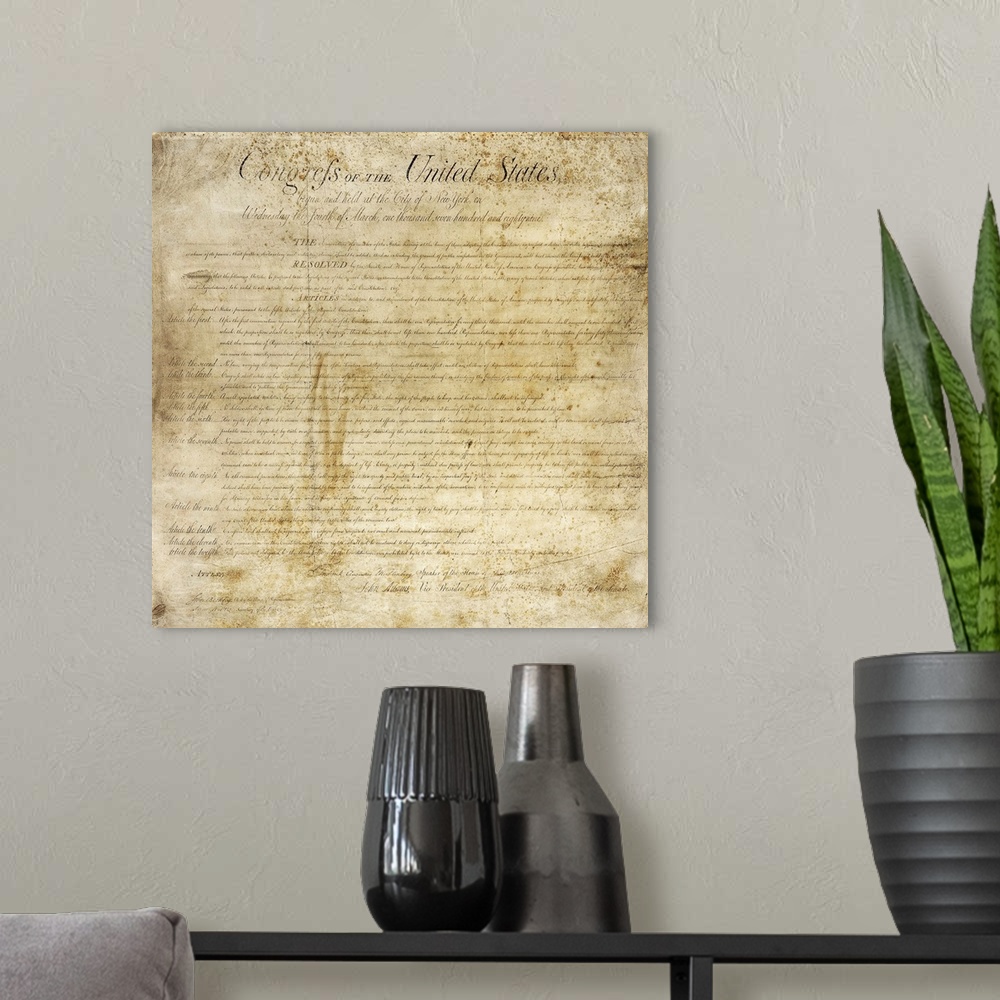A modern room featuring The Bill Of Rights