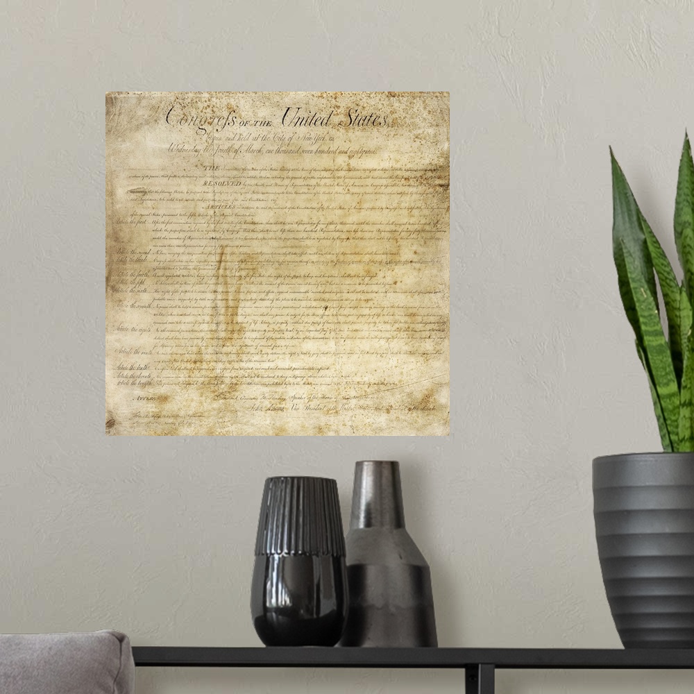 A modern room featuring The Bill Of Rights