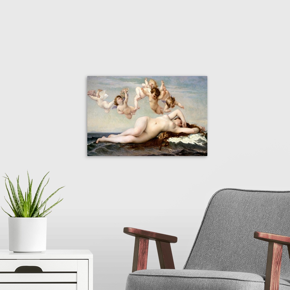 A modern room featuring The first version of Cabanel's?Birth of Venus?(Musee d'Orsay, Paris) created a sensation at the S...