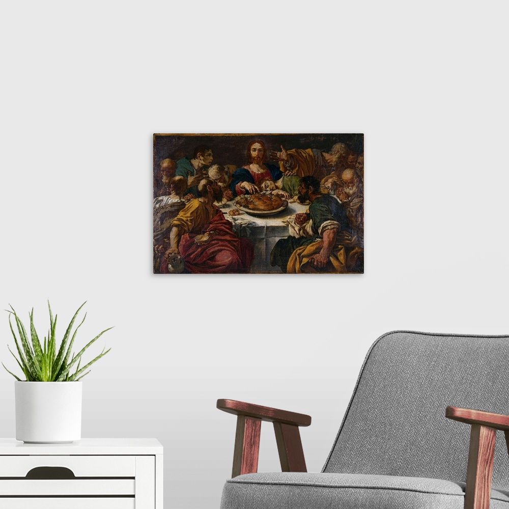 A modern room featuring The Last Supper