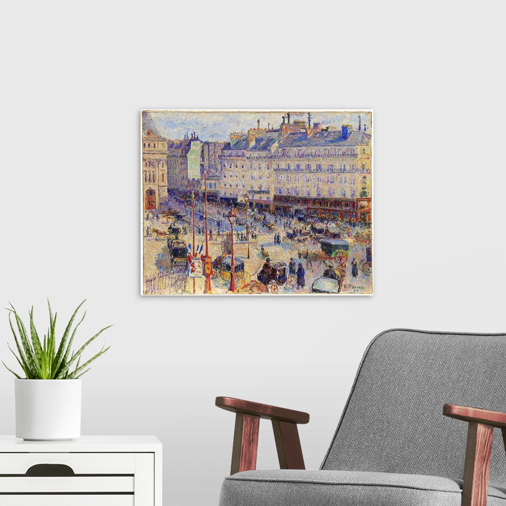 A modern room featuring After a period of experimentation with the Neo-Impressionist style developed by Georges Seurat, C...