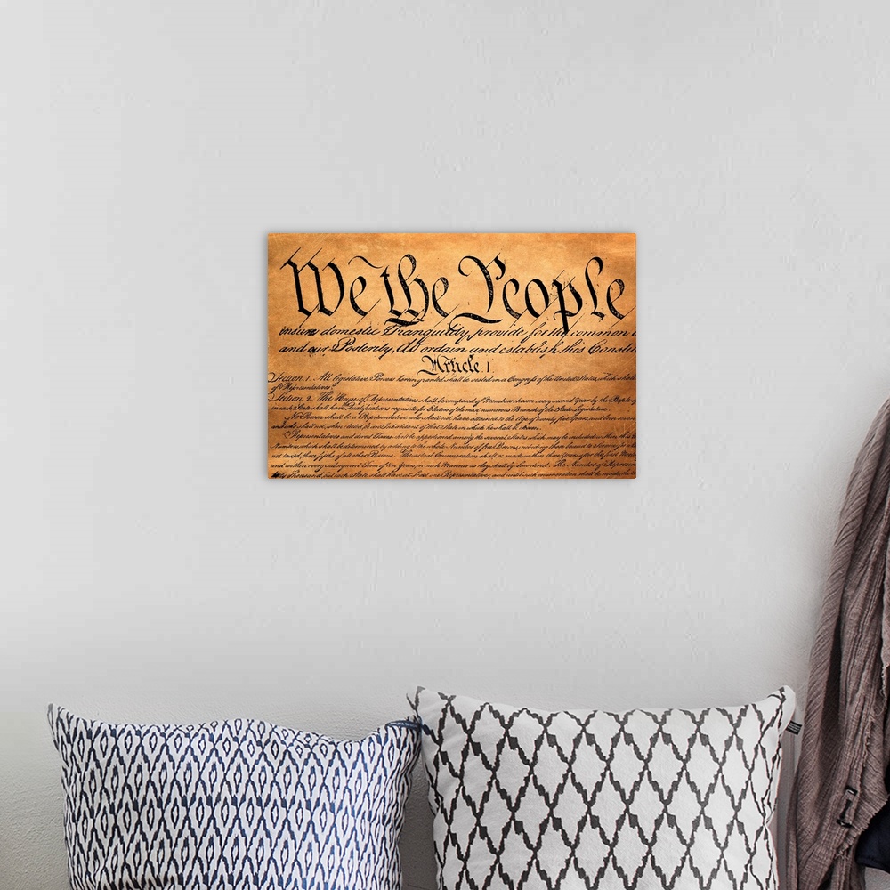 A bohemian room featuring The Preamble To The United States Constitution