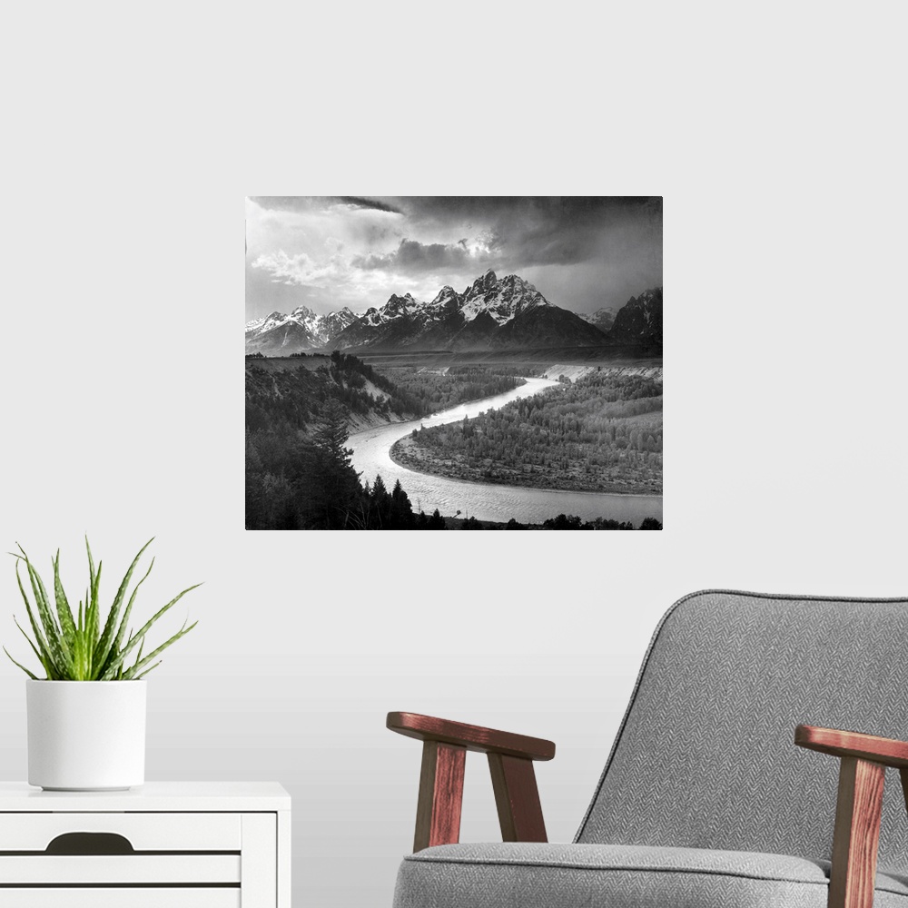 A modern room featuring The Tetons - Snake River.