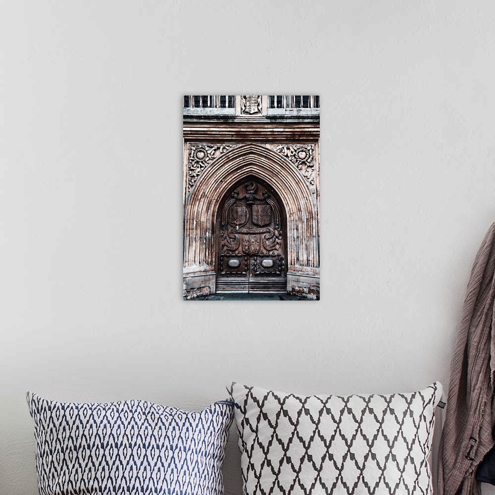 A bohemian room featuring View of The West Door of a Parish Church in Bath, England.