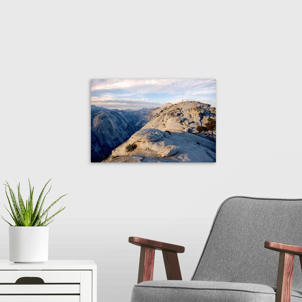 A modern room featuring View from the top of Half Dome in Yosemite National Park, California.