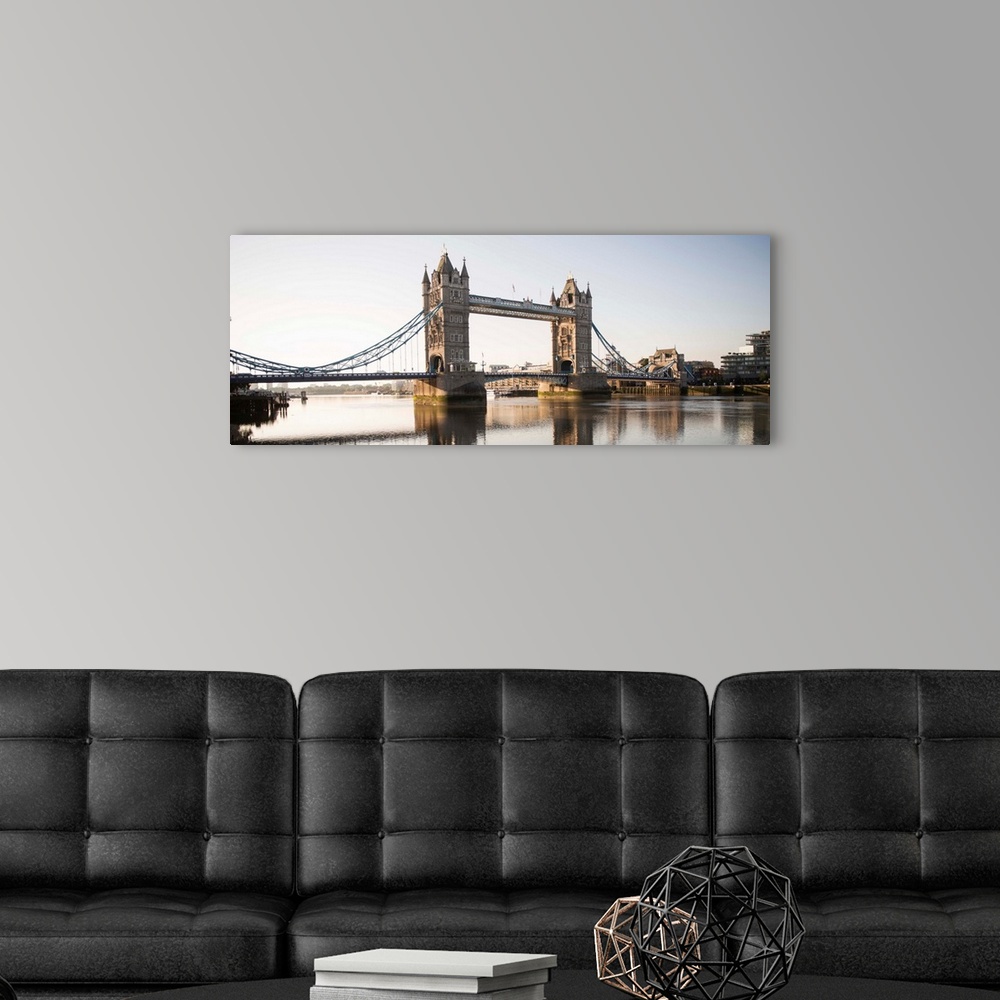 A modern room featuring Panoramic photograph of Tower Bridge over River Thames, London, England, UK
