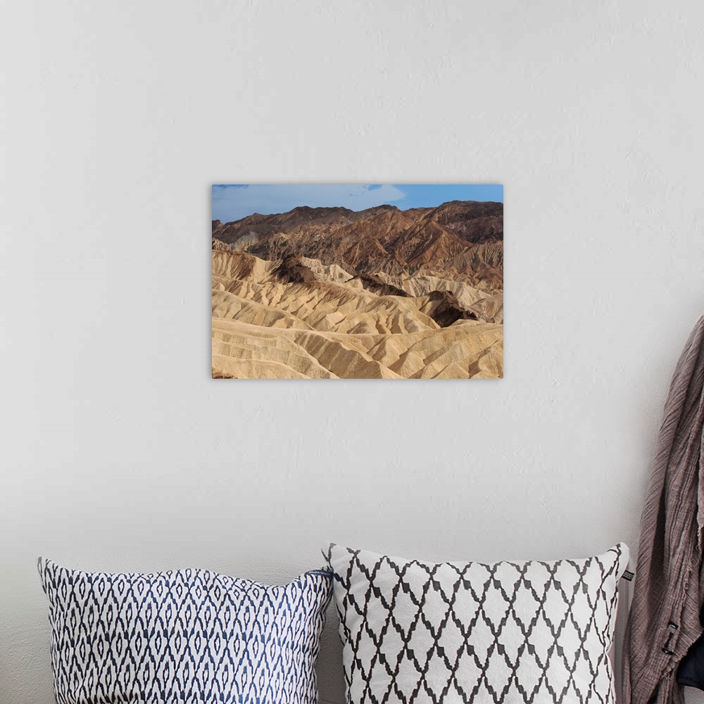 A bohemian room featuring View of the folding formations of Tucki Mountain in Death Valley, California.
