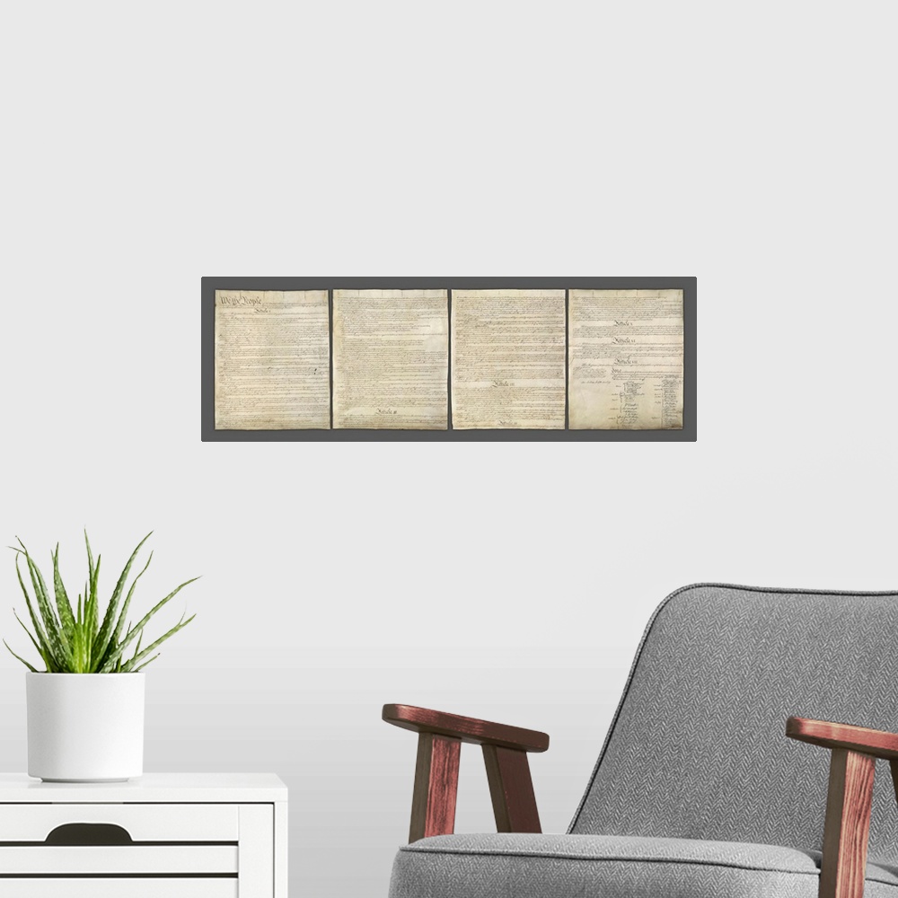 A modern room featuring United States Constitution - Horizontal