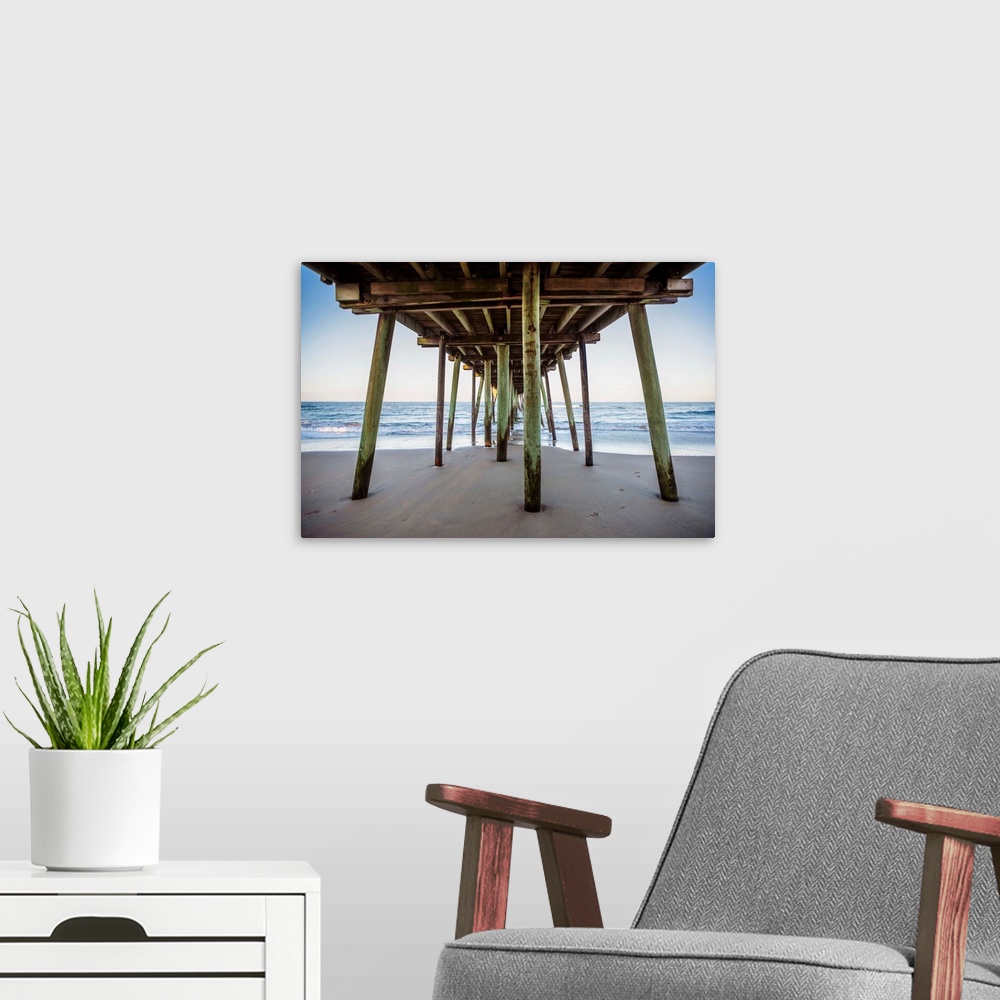 A modern room featuring View of the underside of Virginia beach's fishing pier.