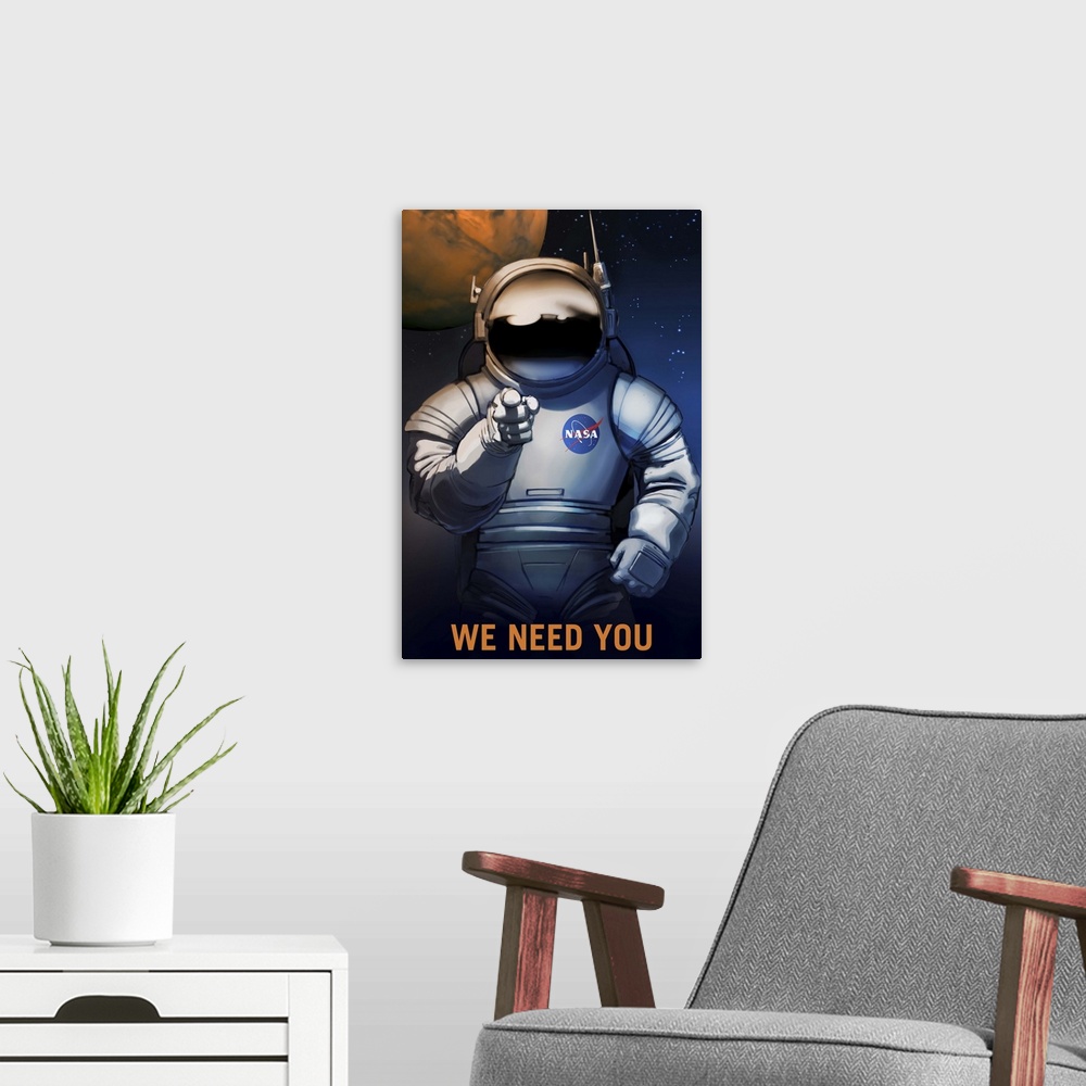 A modern room featuring We need many things for our Journey To Mars, but one key piece is YOU!