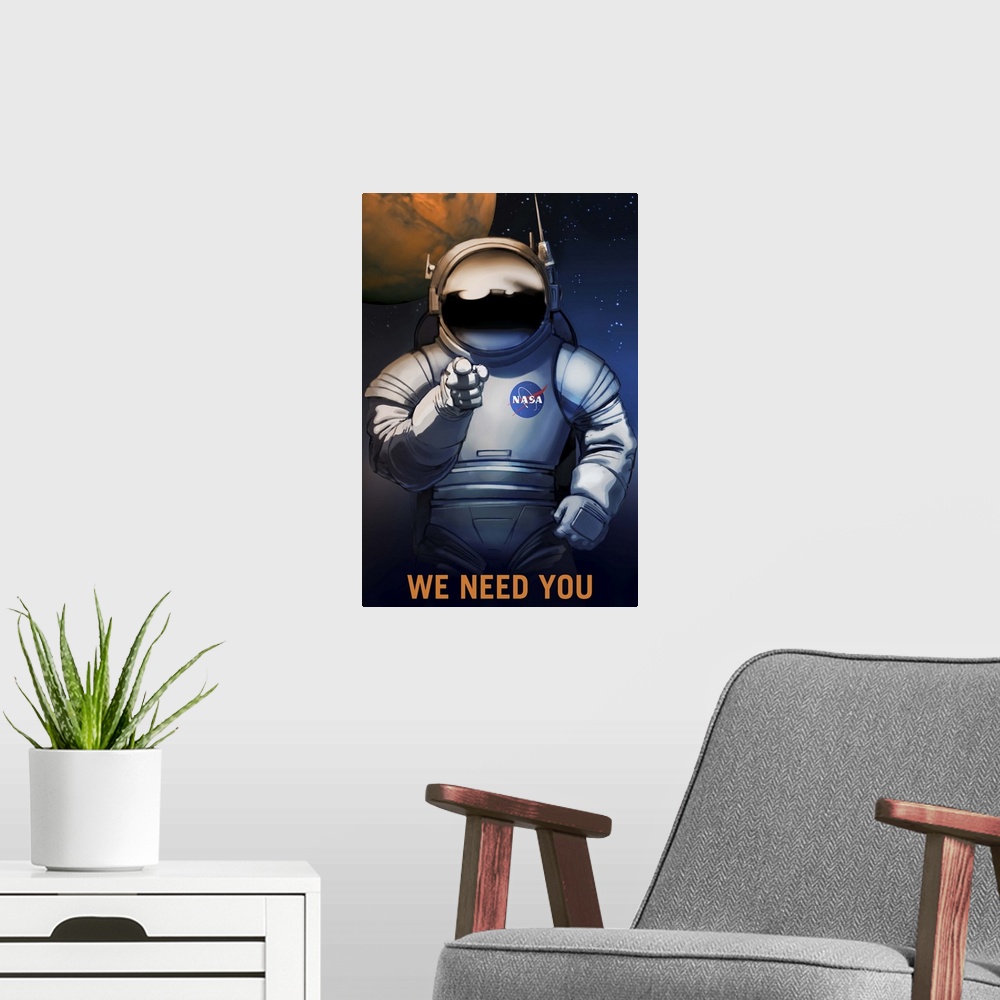 A modern room featuring We need many things for our Journey To Mars, but one key piece is YOU!