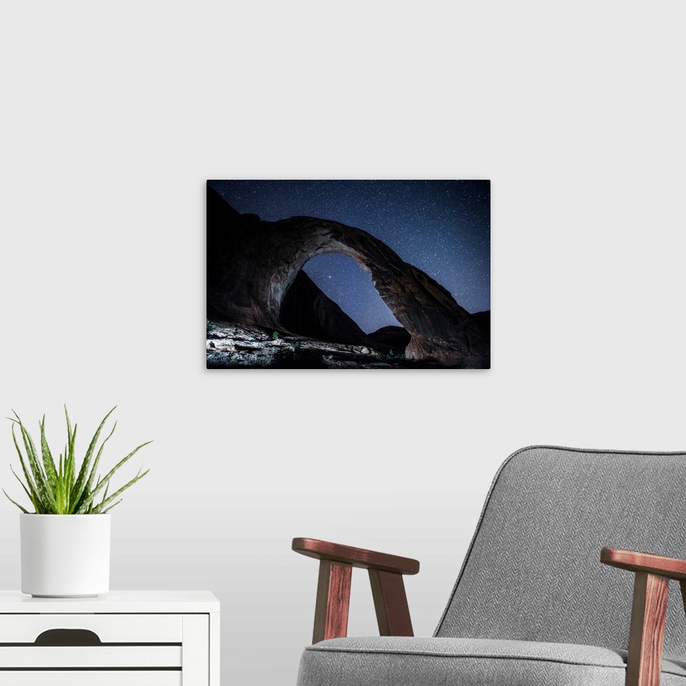 A modern room featuring View of the west side of Corona Arch, also known as Little Rainbow Bridge, near Arches National P...