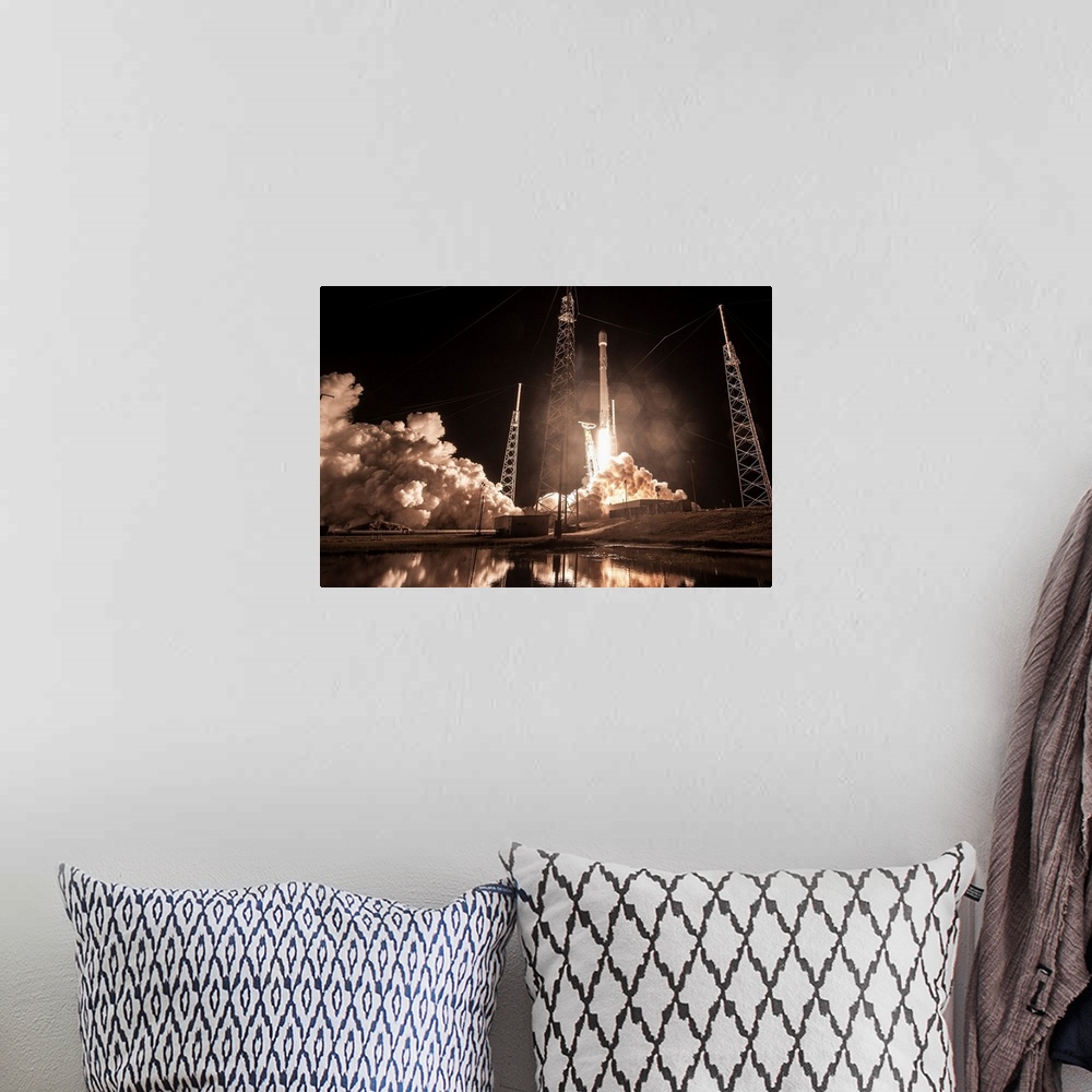 A bohemian room featuring On Sunday, January 7, 2018, SpaceX launched Falcon 9 from Cape Canaveral Air Force Station, Florida.