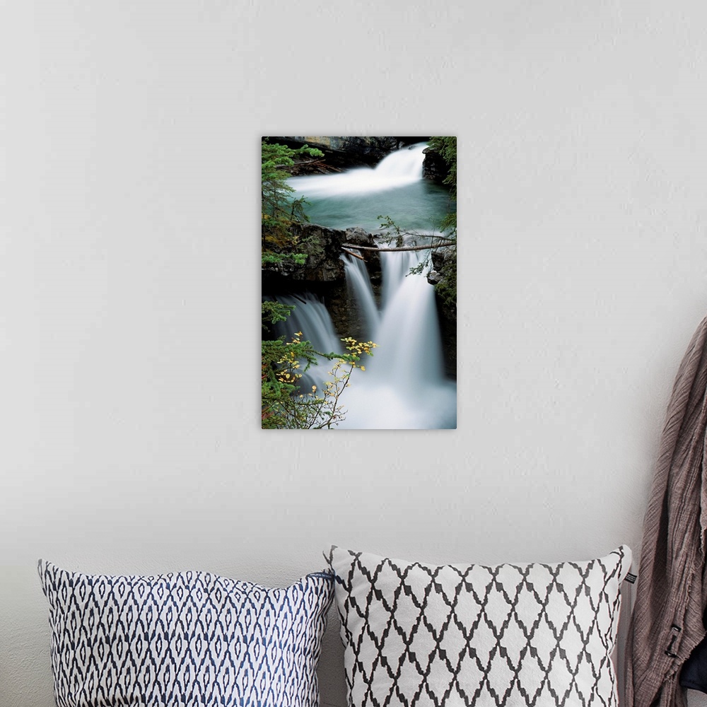 A bohemian room featuring Time exposure of Johnston Creek near the upper falls.
