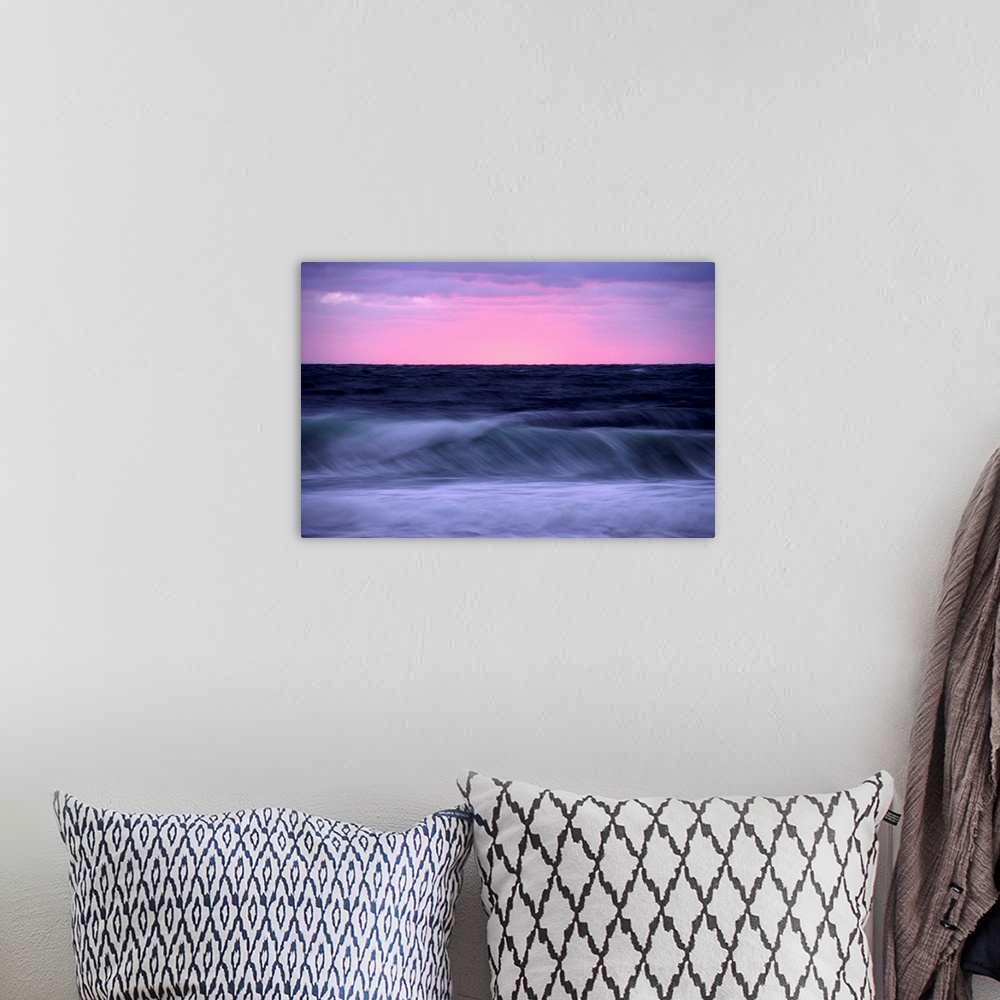 A bohemian room featuring Sunset and storm surf on the Gulf of St.Lawrence. This picture was taken from C ape Breton Highla...