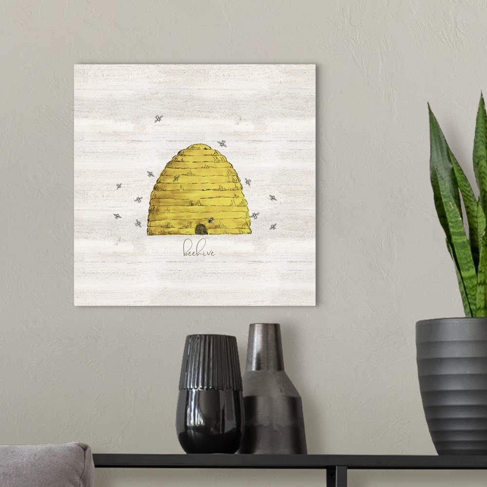 A modern room featuring Bee's Life V-Beehive