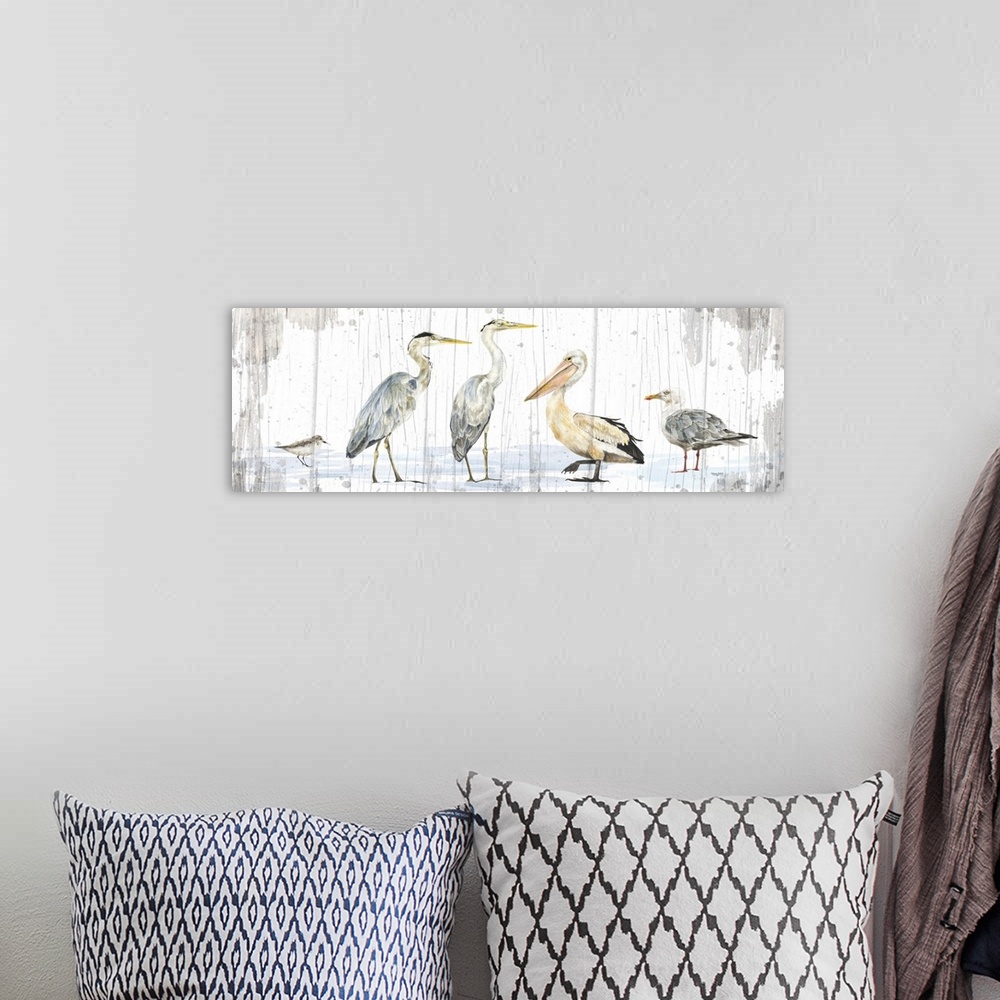 A bohemian room featuring Birds of the Coast Rustic Panel