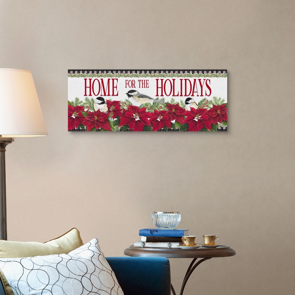 A traditional room featuring Chickadee Christmas Red - Home for the Holidays horizontal