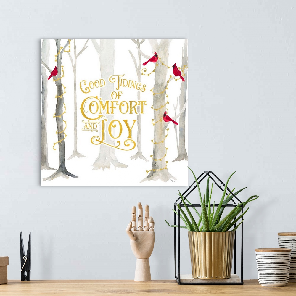 A bohemian room featuring Christmas Forest I - Good Tidings