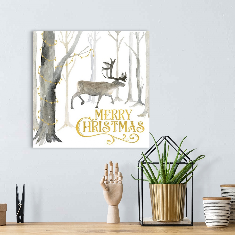 A bohemian room featuring Christmas Forest II - Merry Christmas