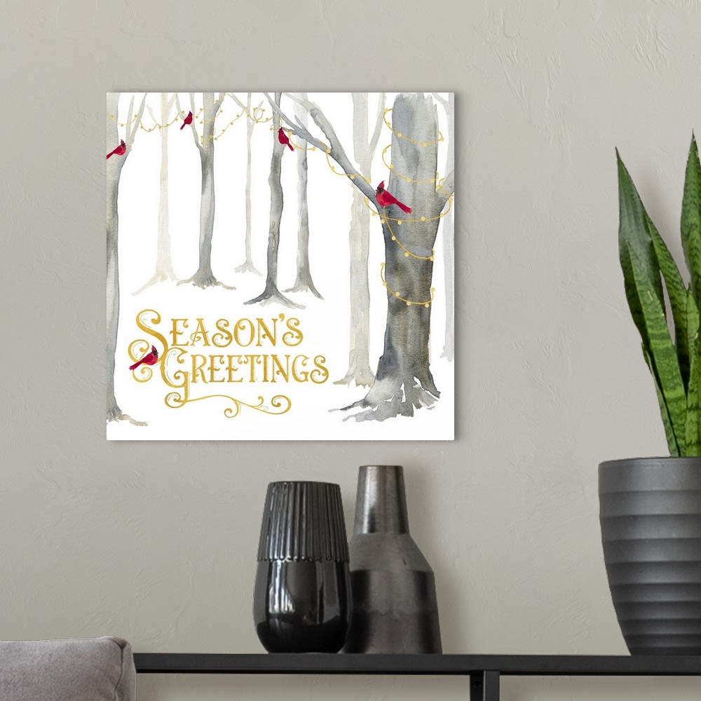 A modern room featuring Christmas Forest IV - Seasons Greetings