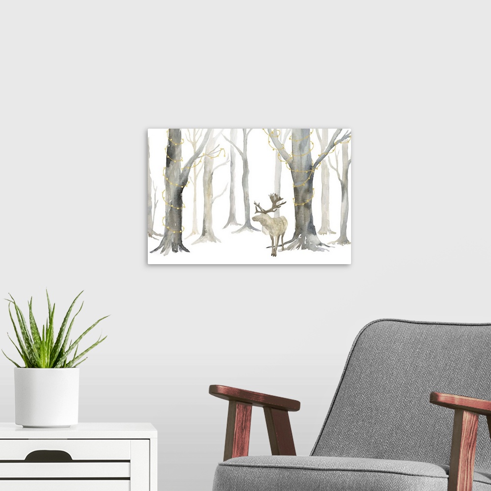 A modern room featuring Christmas Forest Landscape