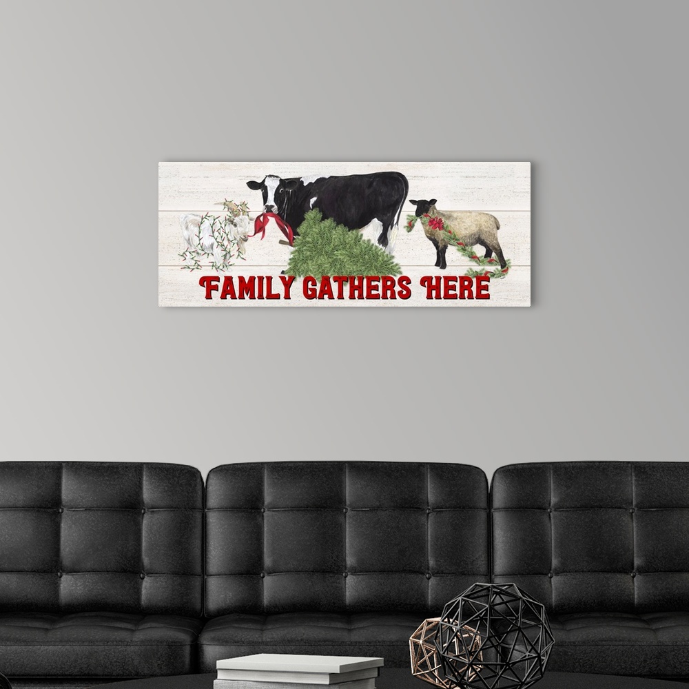 A modern room featuring Christmas on the Farm - Family Gathers Here