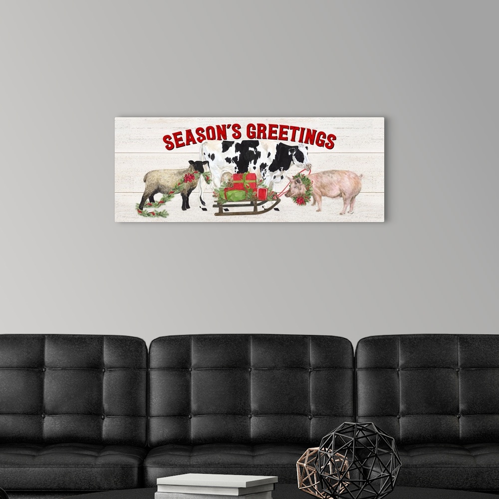 A modern room featuring Christmas on the Farm - Seasons Greetings