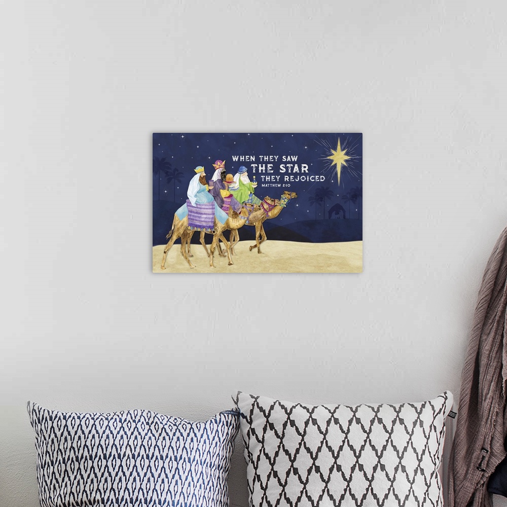 A bohemian room featuring Come Let Us Adore Him Landscape II - Saw The Star