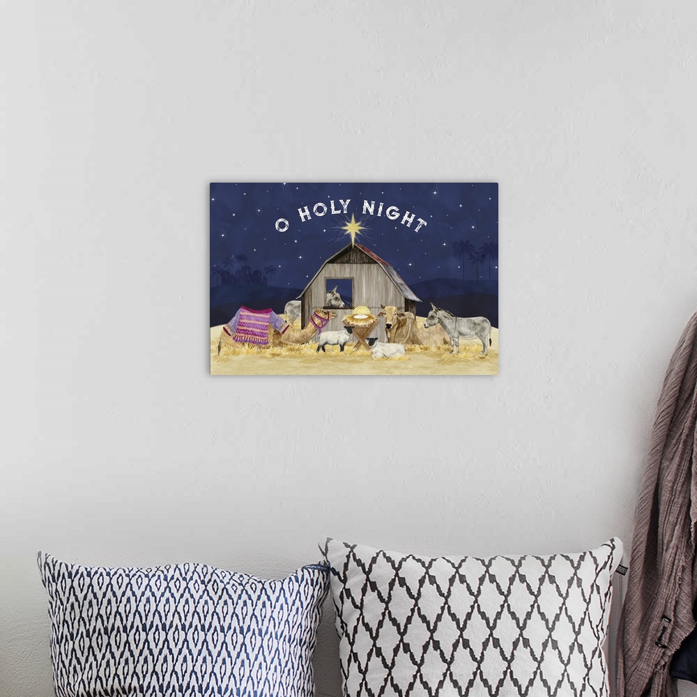A bohemian room featuring Come Let Us Adore Him Landscape VI - O Holy Night
