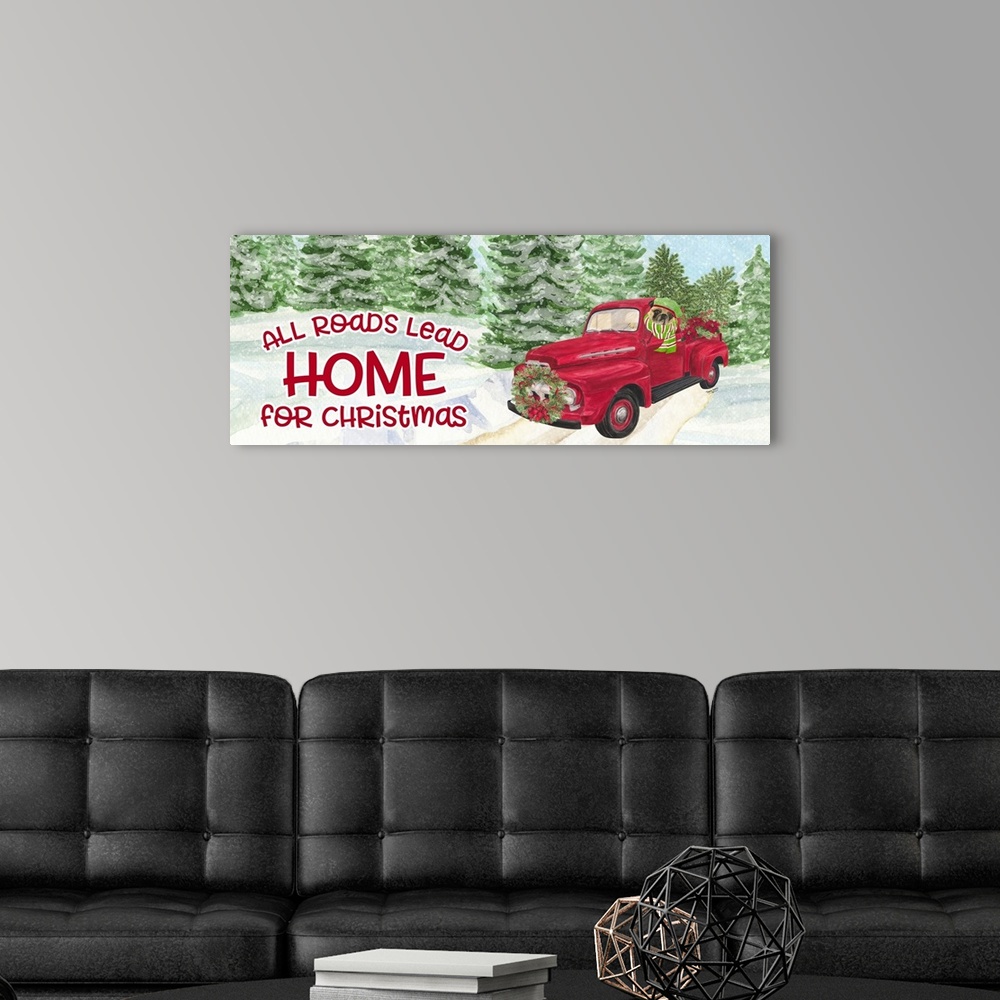 A modern room featuring Dog Days of Christmas - Roads Lead Home