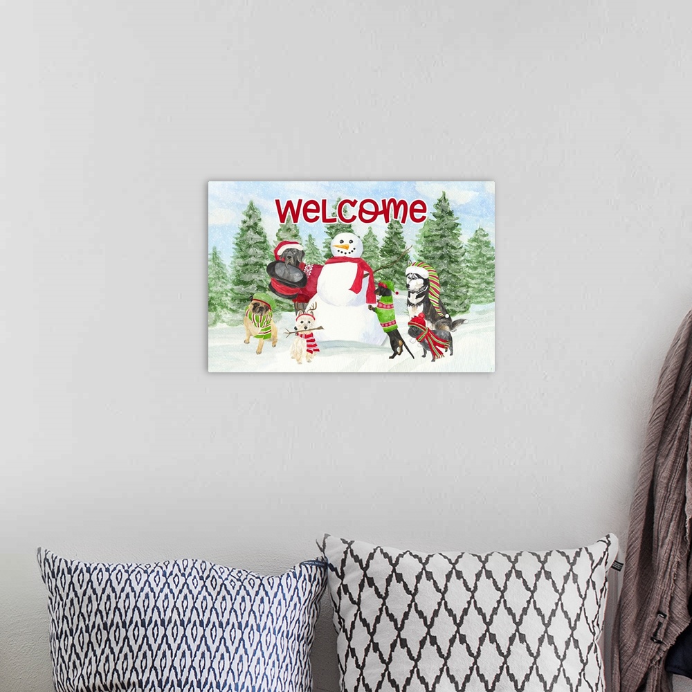 A bohemian room featuring Dog Days of Christmas - Welcome