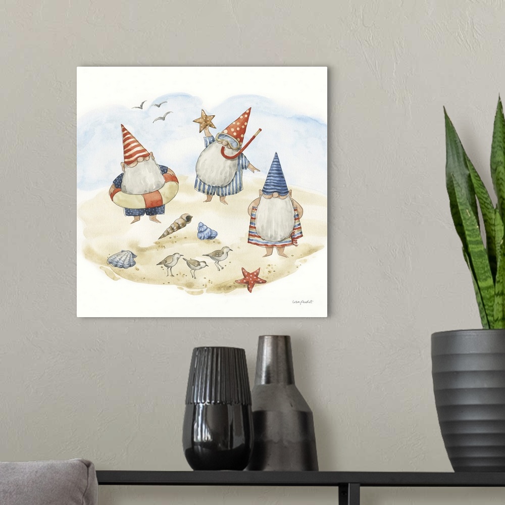 A modern room featuring Everyday Gnomes VII - Beach
