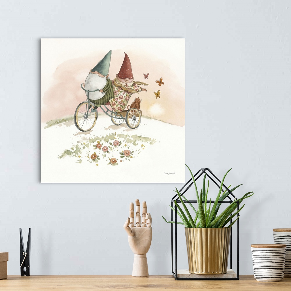A bohemian room featuring Everyday Gnomes VIII - Bicycle
