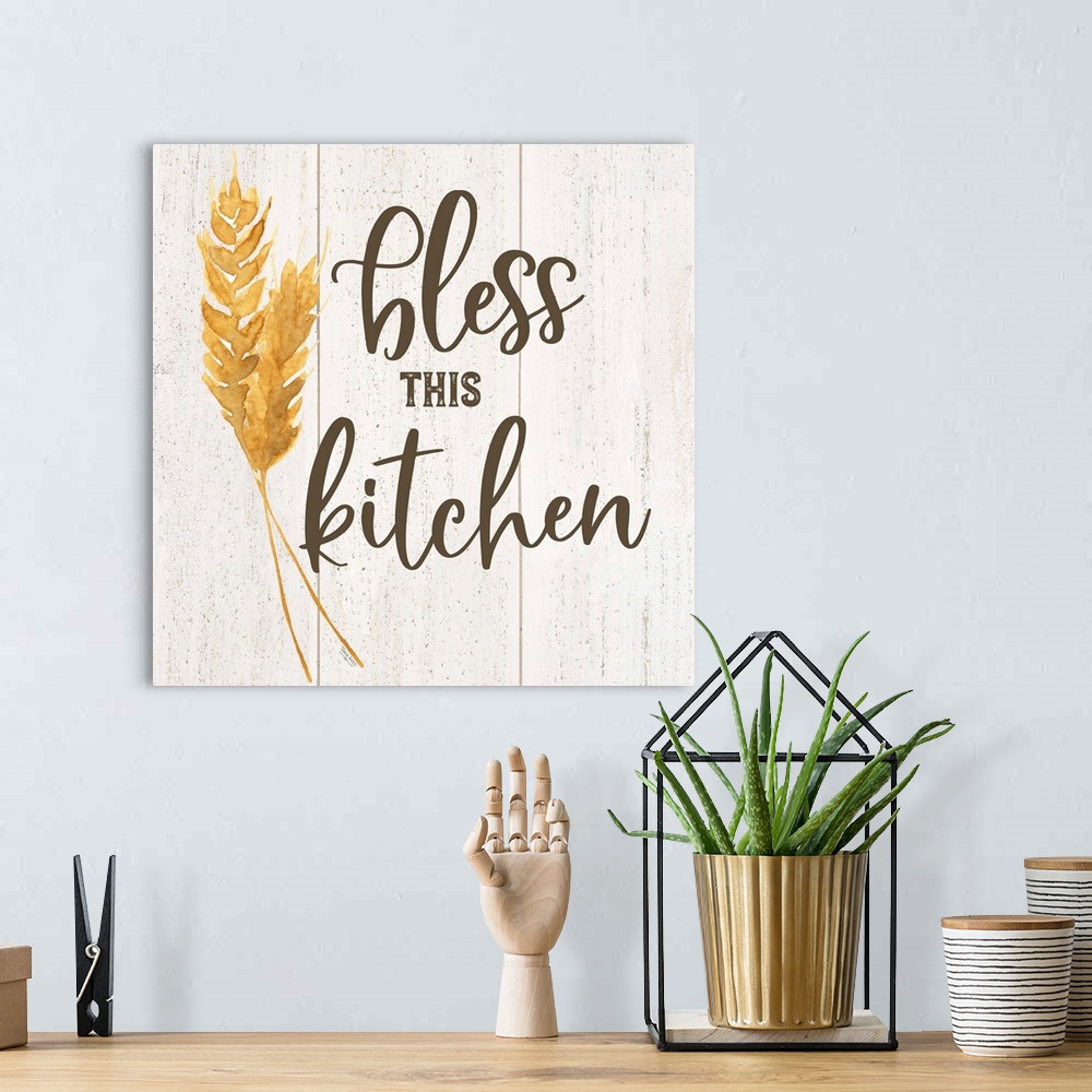 A bohemian room featuring Farm Life I Bless This Kitchen