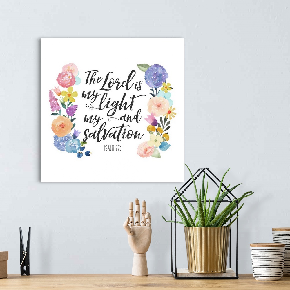 A bohemian room featuring "The Lord is my light and my salvation"  Psalm 27:1