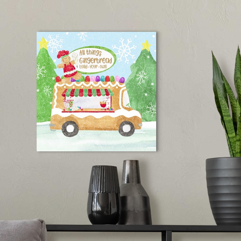 A modern room featuring Food Cart Christmas I Gingerbread