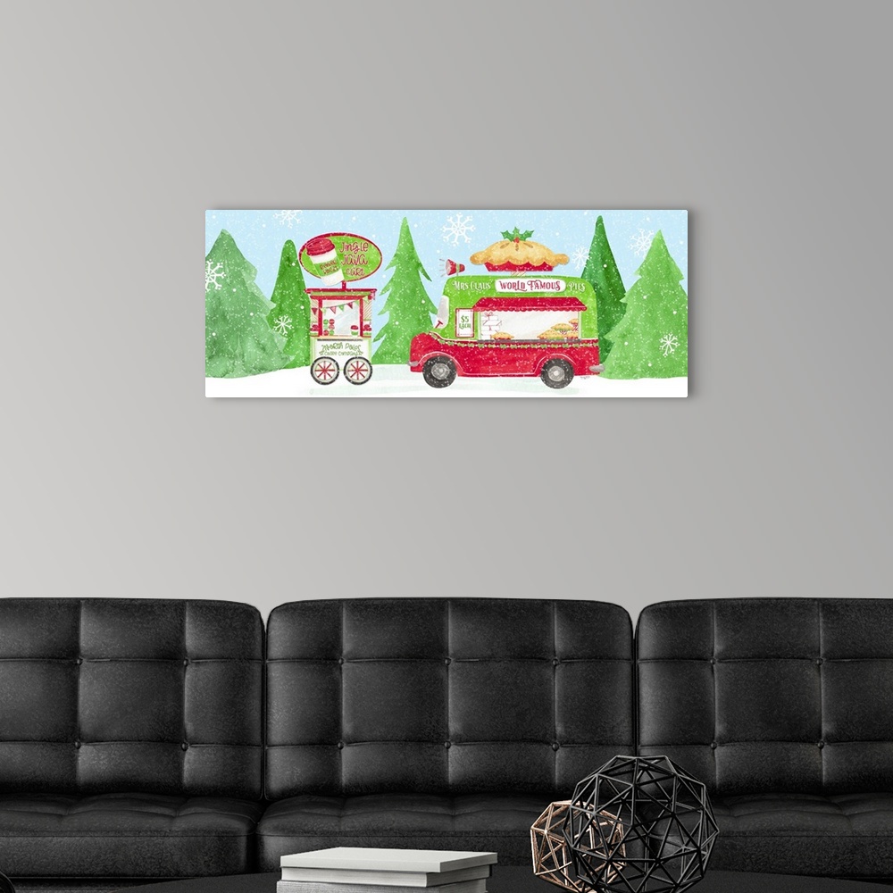 A modern room featuring Food Cart Christmas panel I