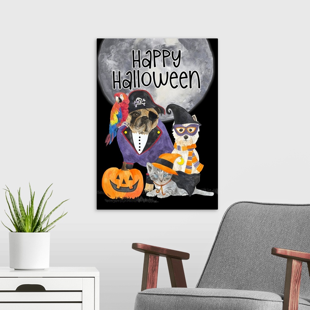 A modern room featuring Fright Night Friends - Happy Halloween I