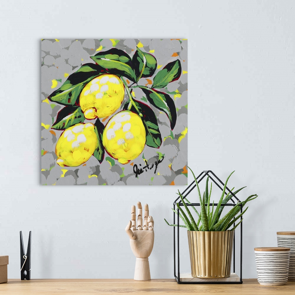 A bohemian room featuring Fruit Sketch Lemons
