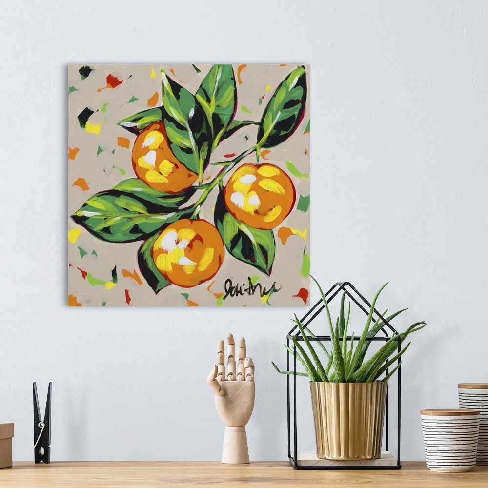A bohemian room featuring Fruit Sketch Oranges
