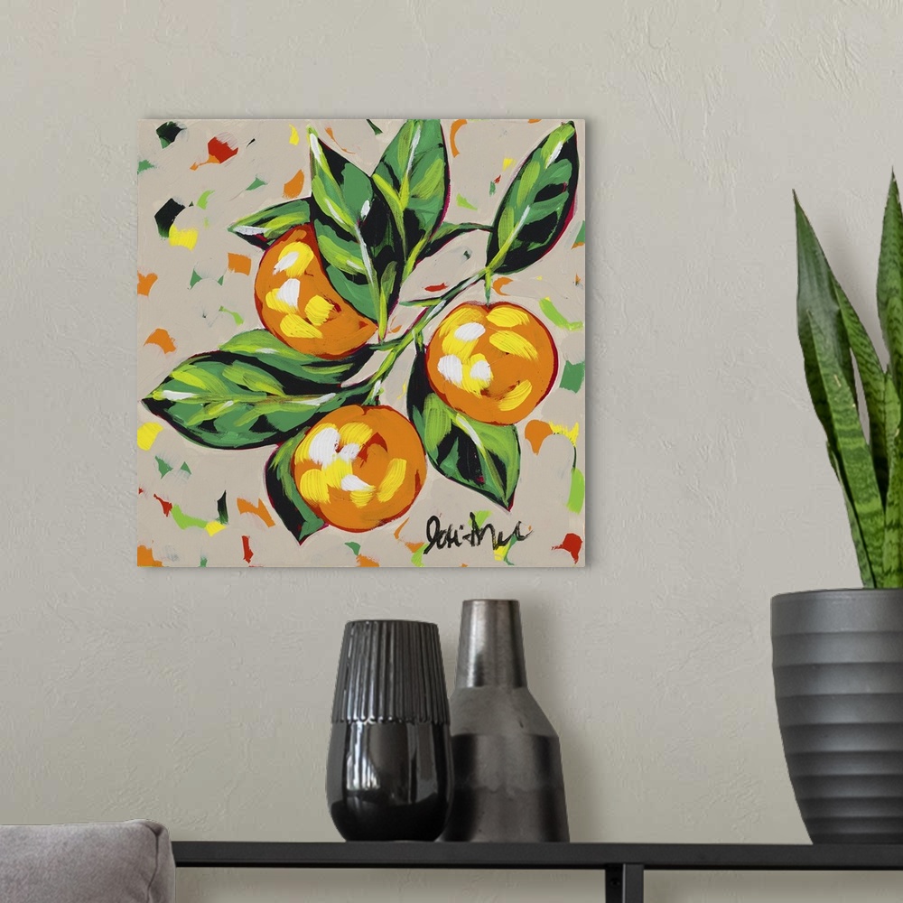 A modern room featuring Fruit Sketch Oranges