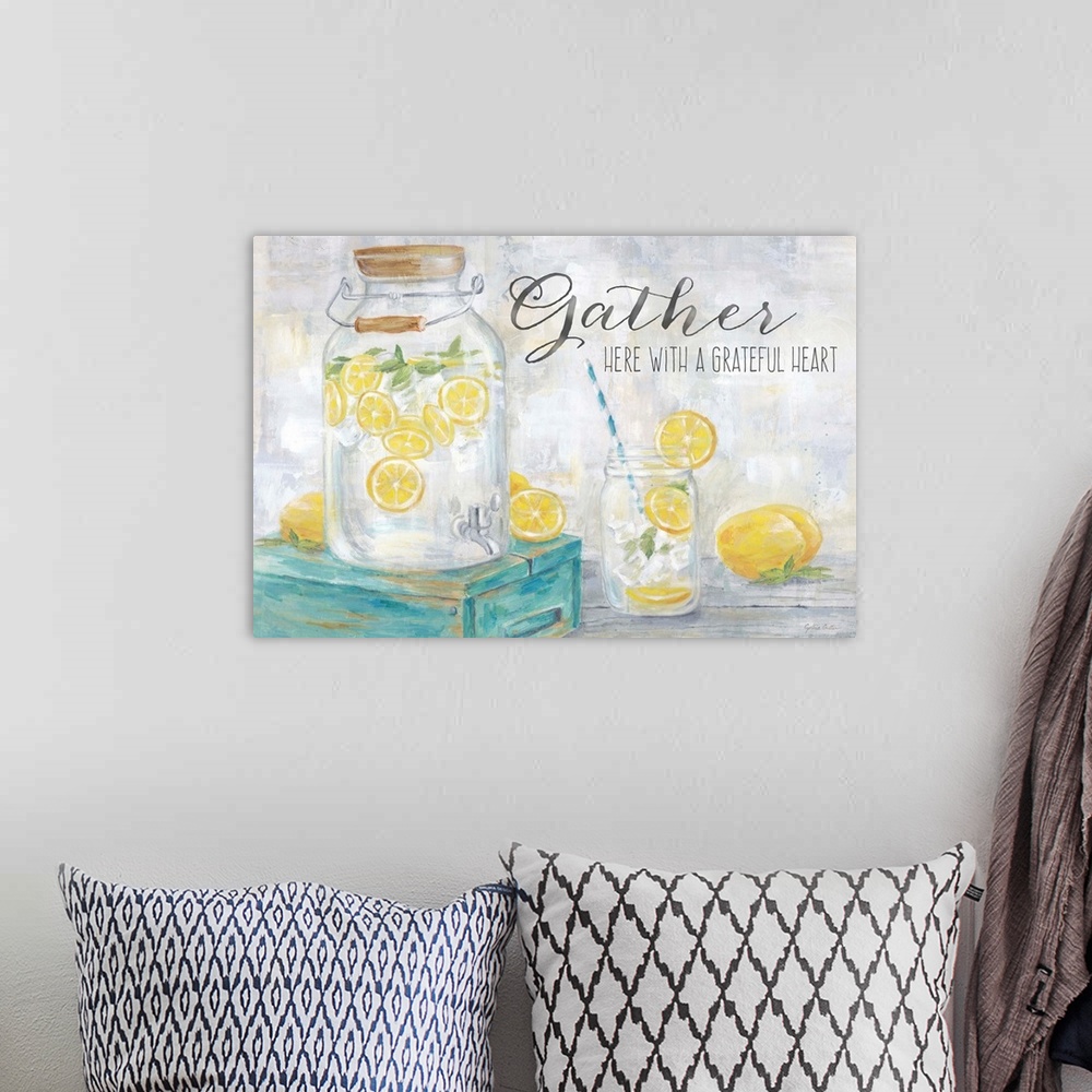 A bohemian room featuring Gather Here Country Lemons Landscape