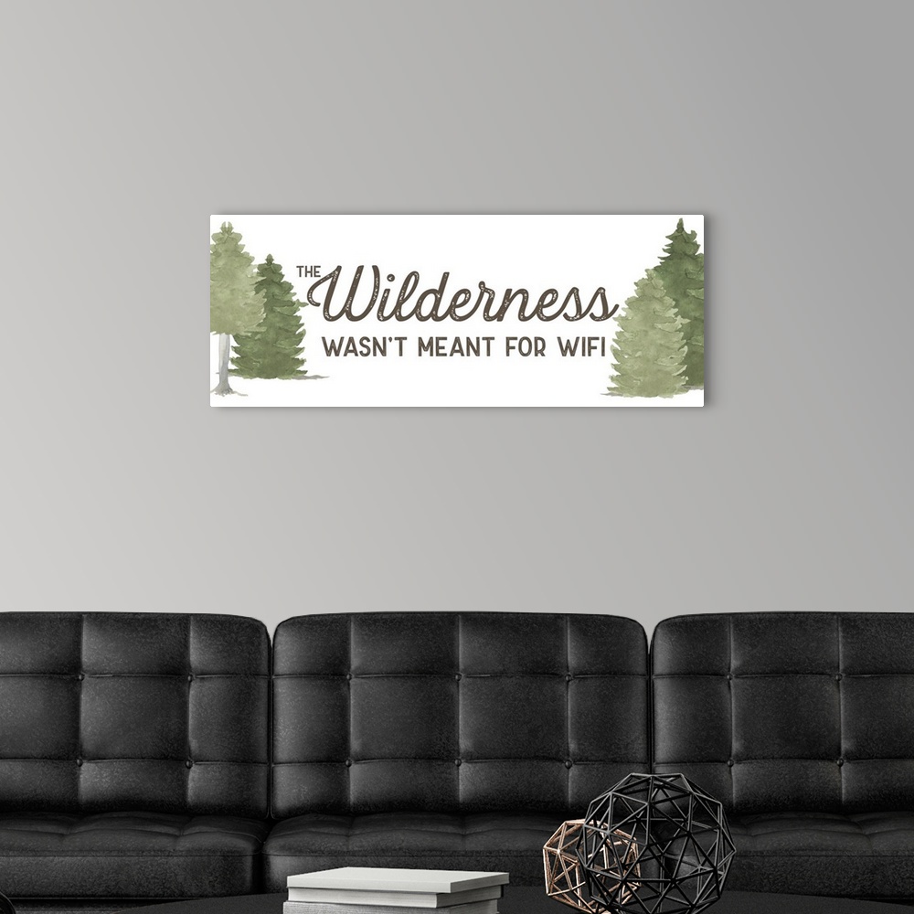 A modern room featuring Lost in Woods Panel II - Wilderness