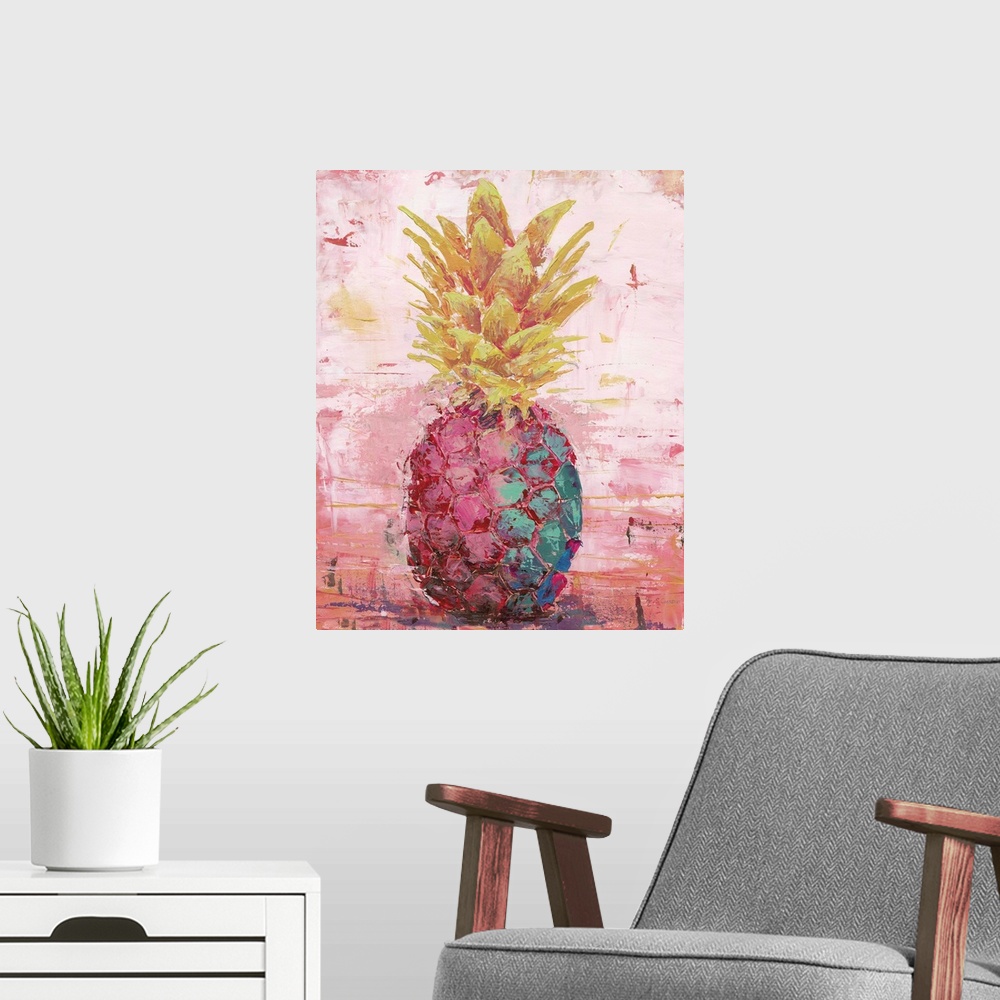 A modern room featuring Painted Pineapple I