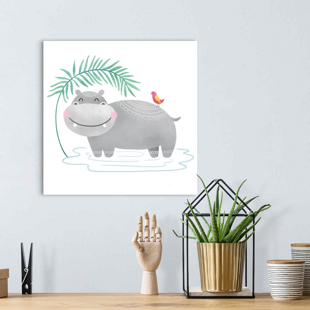 A bohemian room featuring Playful Pals - Hippo