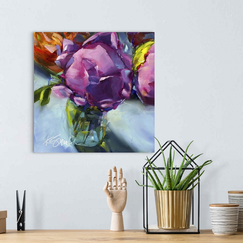 A bohemian room featuring Roses Still Life II