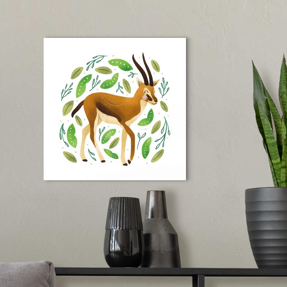 A modern room featuring Safari Cuties Gazelle