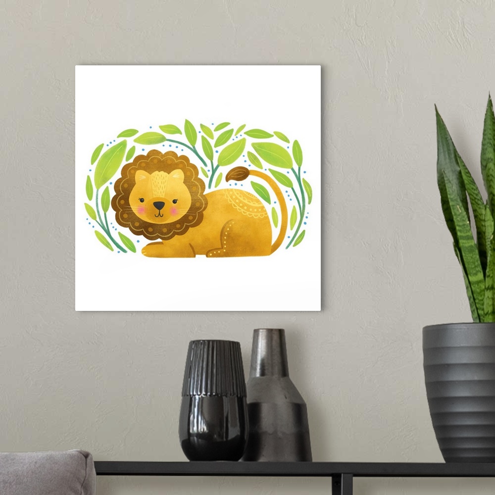 A modern room featuring Safari Cuties Lion